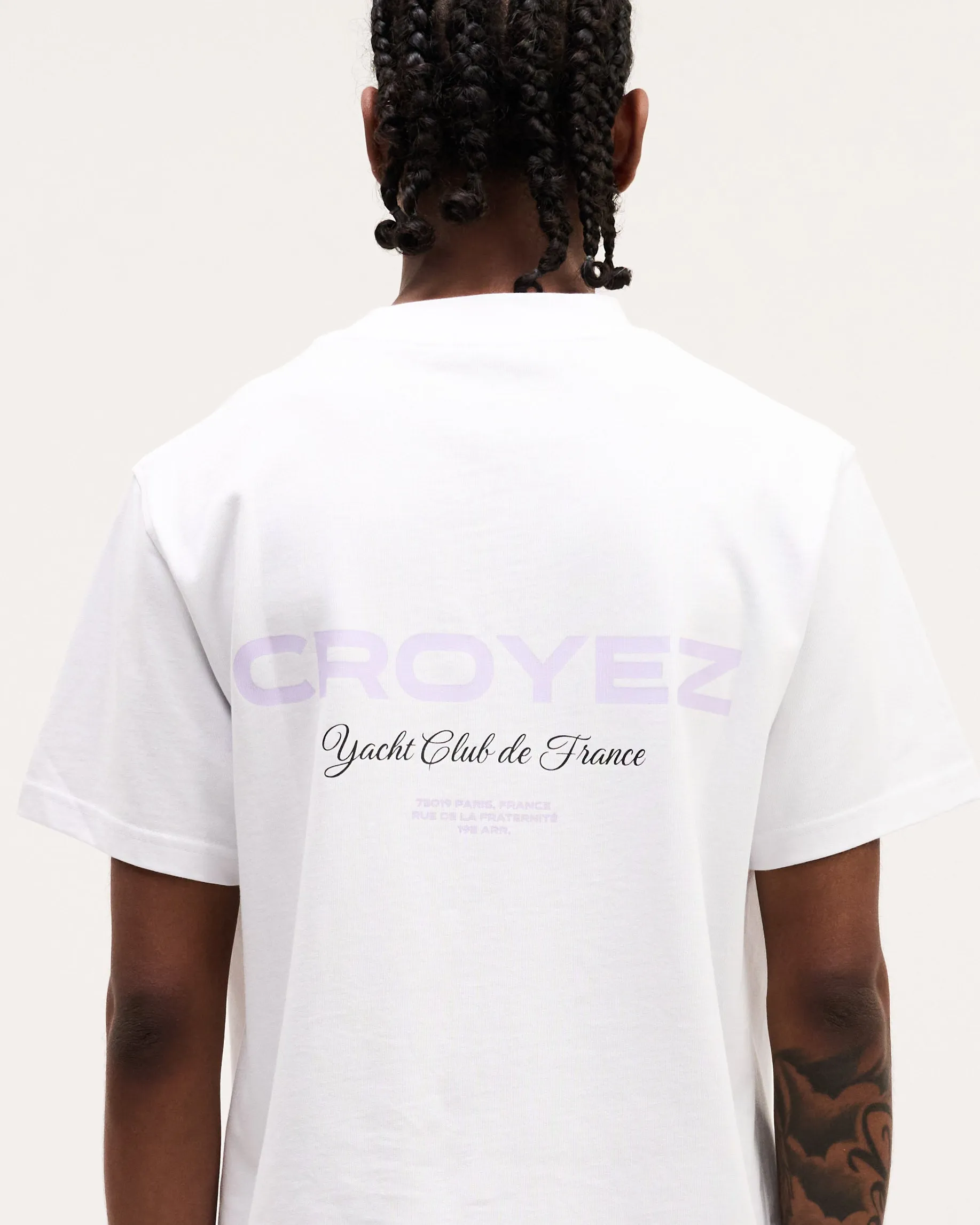 CROYEZ YACHT CLUB T-SHIRT - WHITE/PURPLE