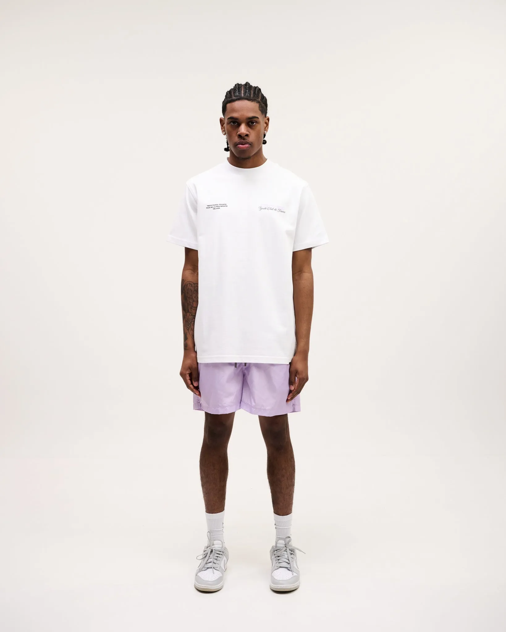 CROYEZ YACHT CLUB T-SHIRT - WHITE/PURPLE