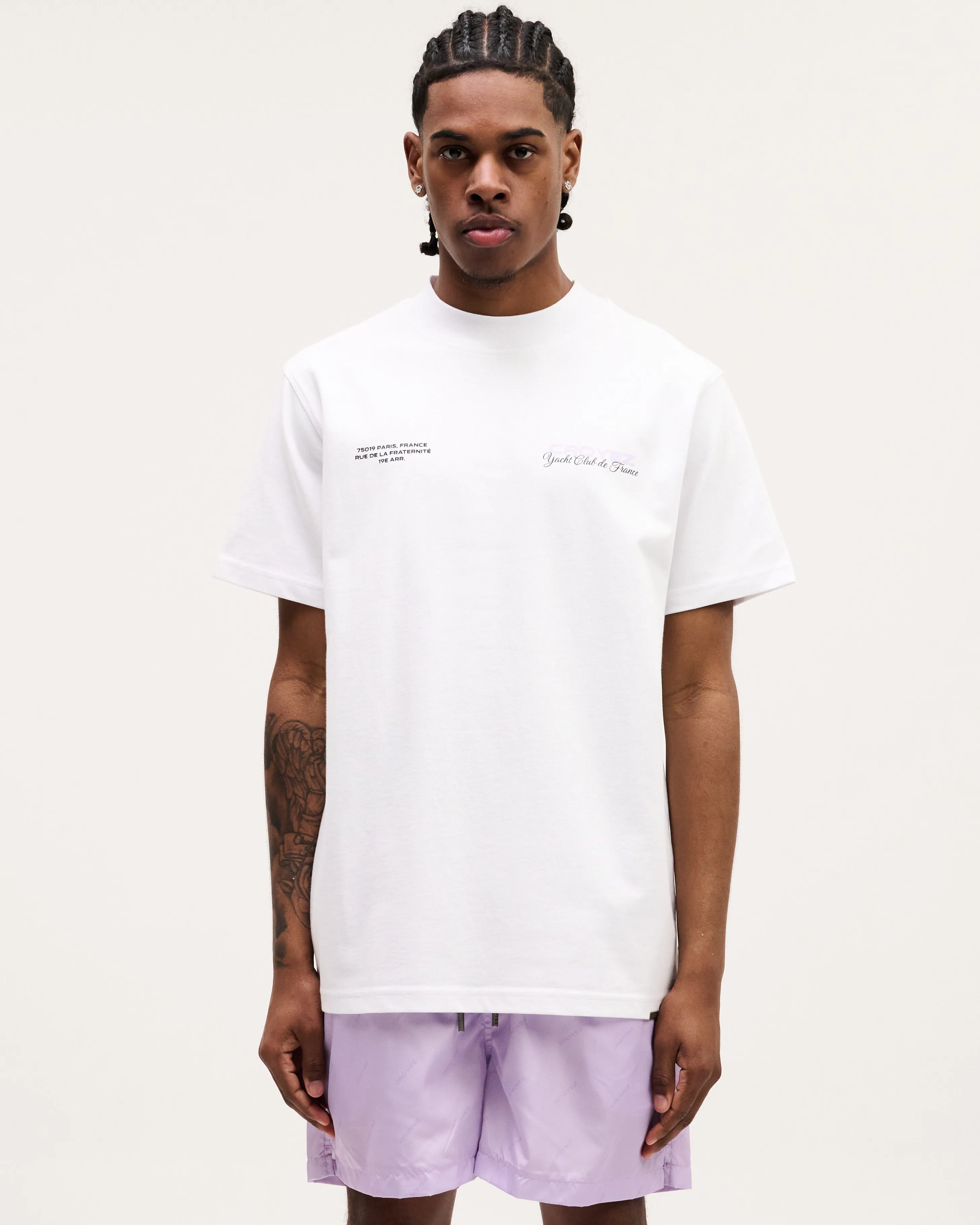 CROYEZ YACHT CLUB T-SHIRT - WHITE/PURPLE