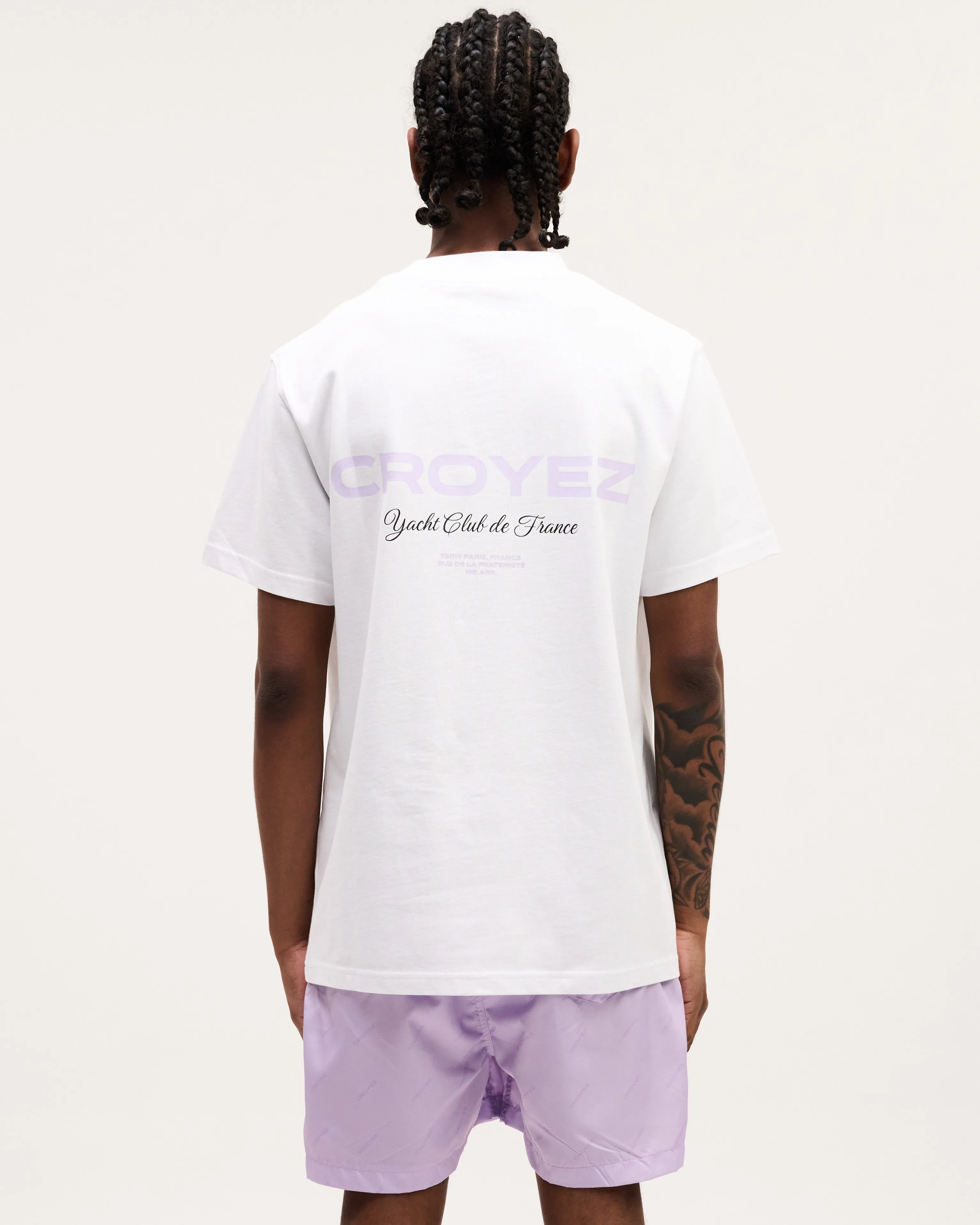 CROYEZ YACHT CLUB T-SHIRT - WHITE/PURPLE