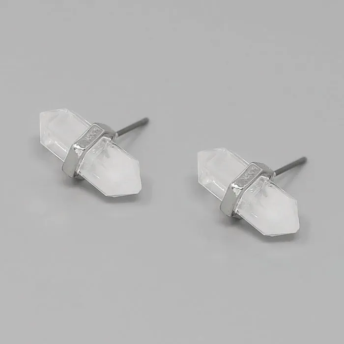 Crystal Rock Stud Earrings