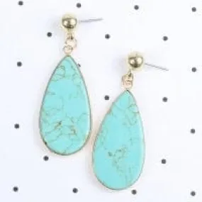 Crystal turquoise teardrop earrings