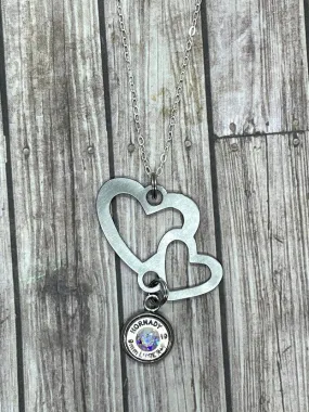 Double Heart Bullet Necklace