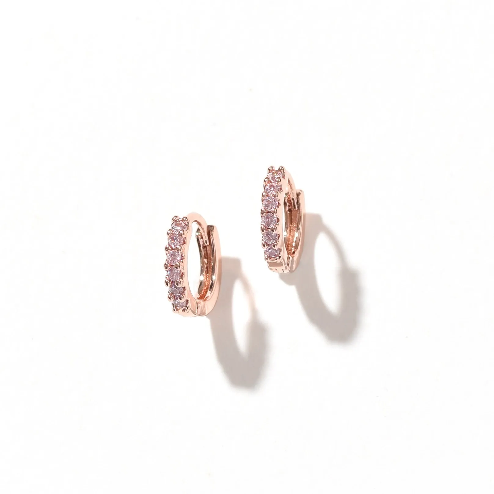 Drea Mini Huggies | Blush Rose Gold