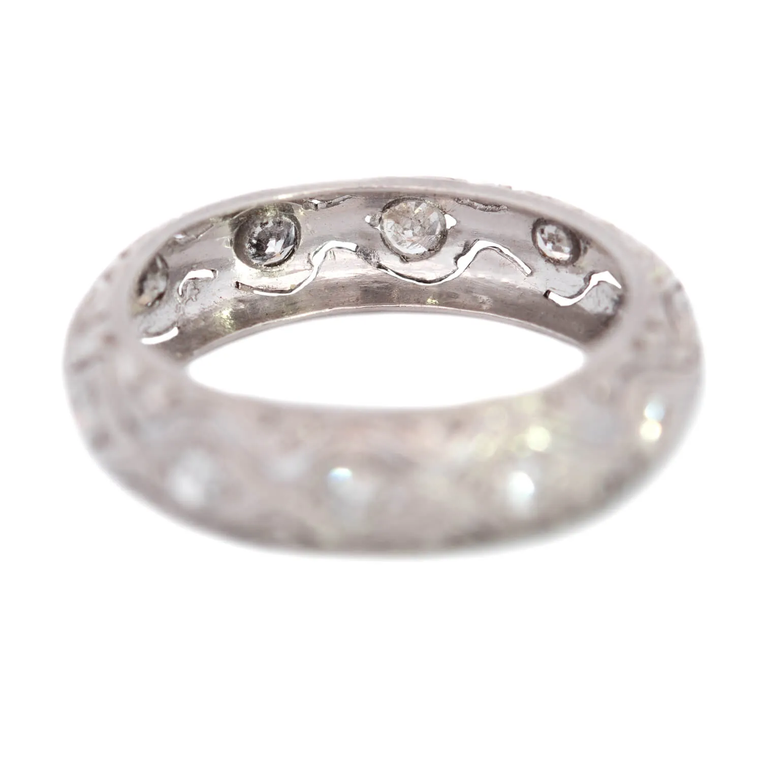 Edwardian Platinum Diamond Filigree Eternity Band