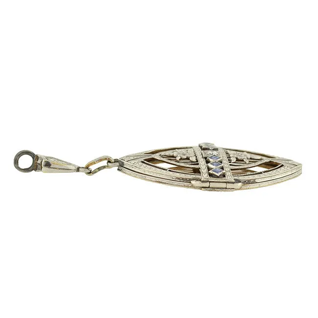 Edwardian Platinum/14kt Diamond & Sapphire Convertible Pendant