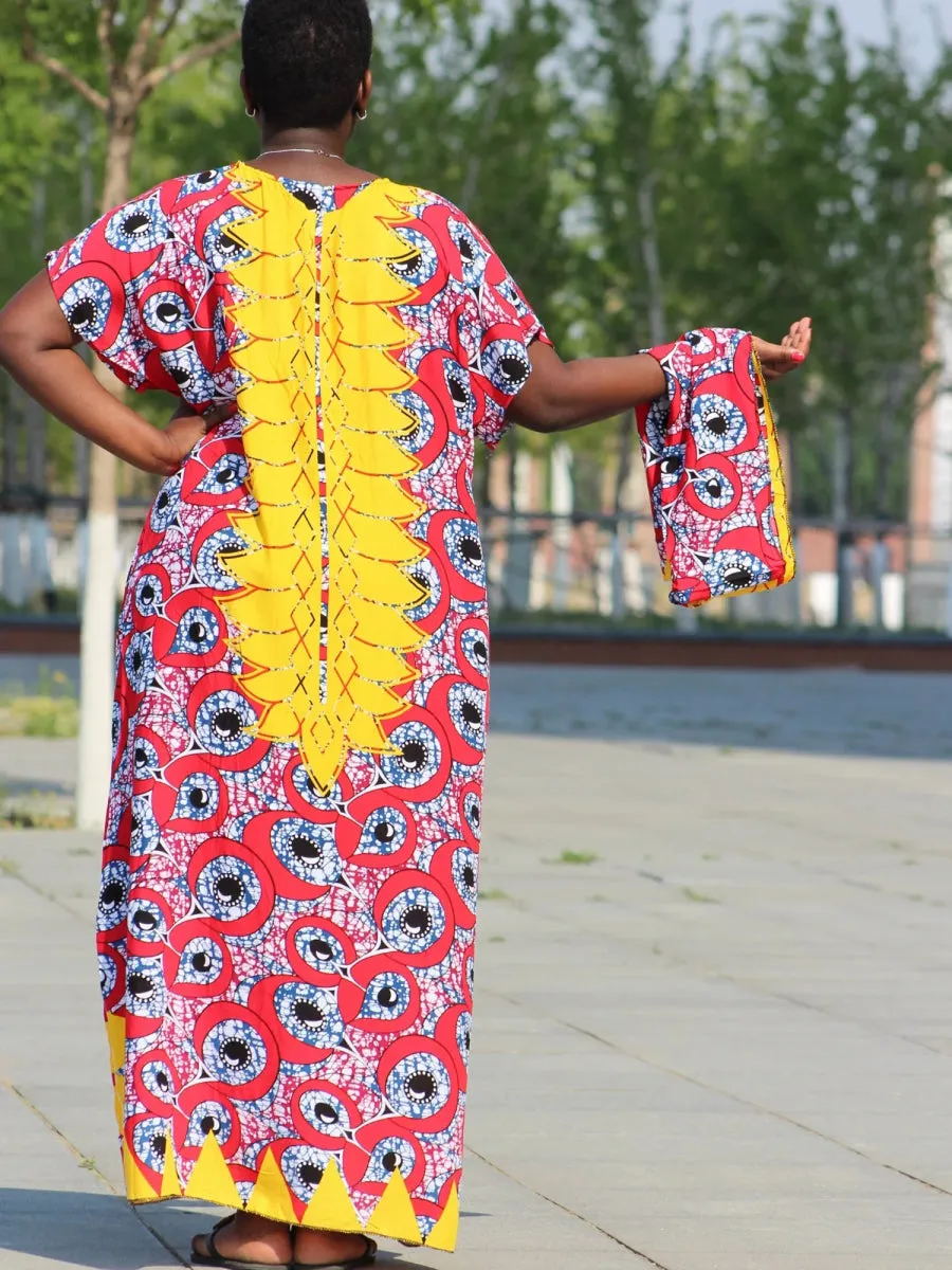 Elegant African Vintage Long Summer Dress for Women – Casual Cotton Fashion