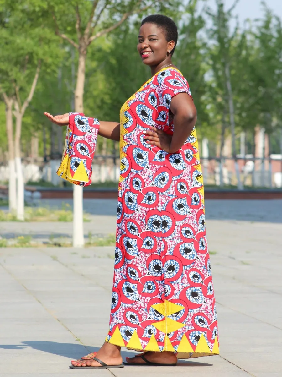 Elegant African Vintage Long Summer Dress for Women – Casual Cotton Fashion