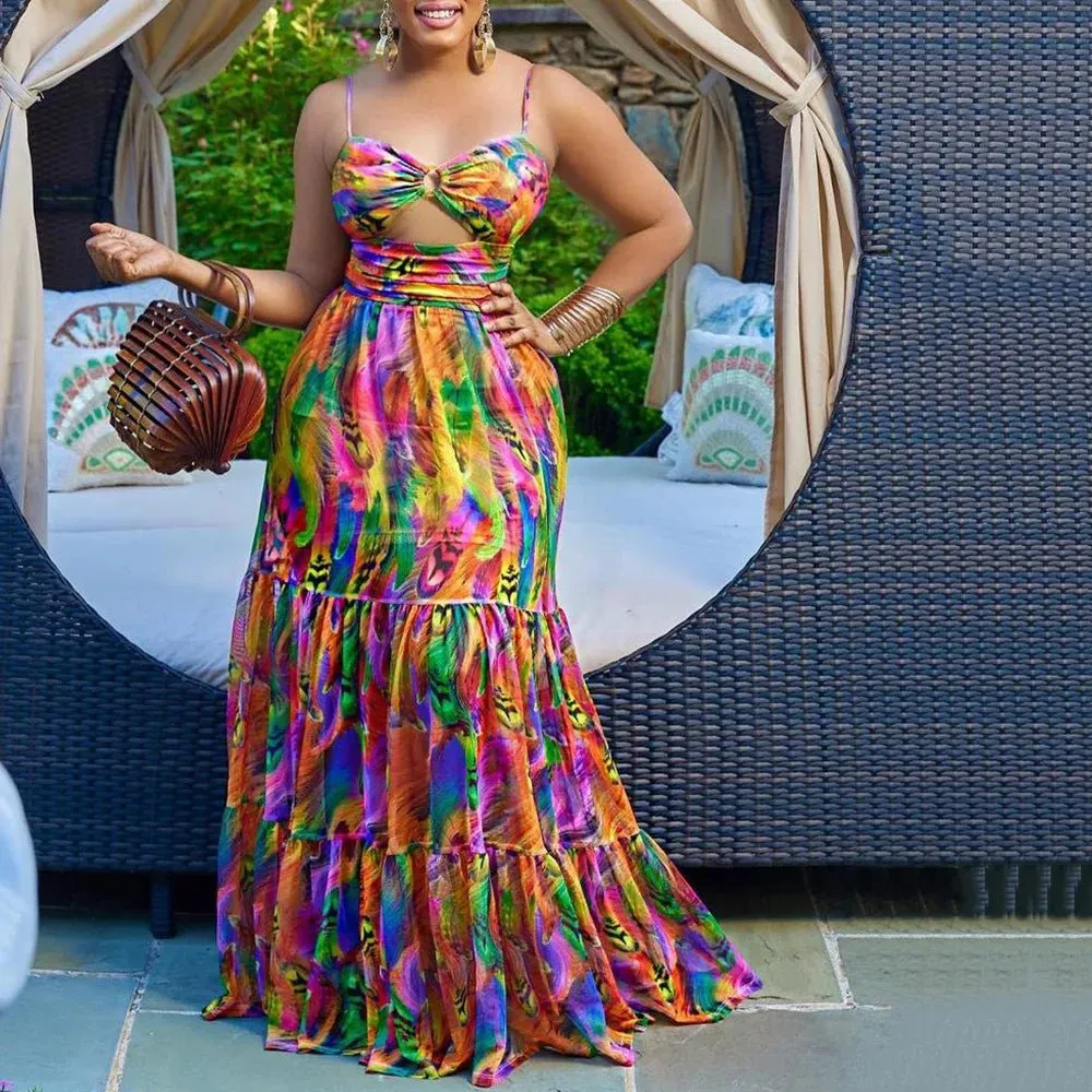 Elegant Dashiki African Maxi Dress for Women – Traditional Summer Long Dress