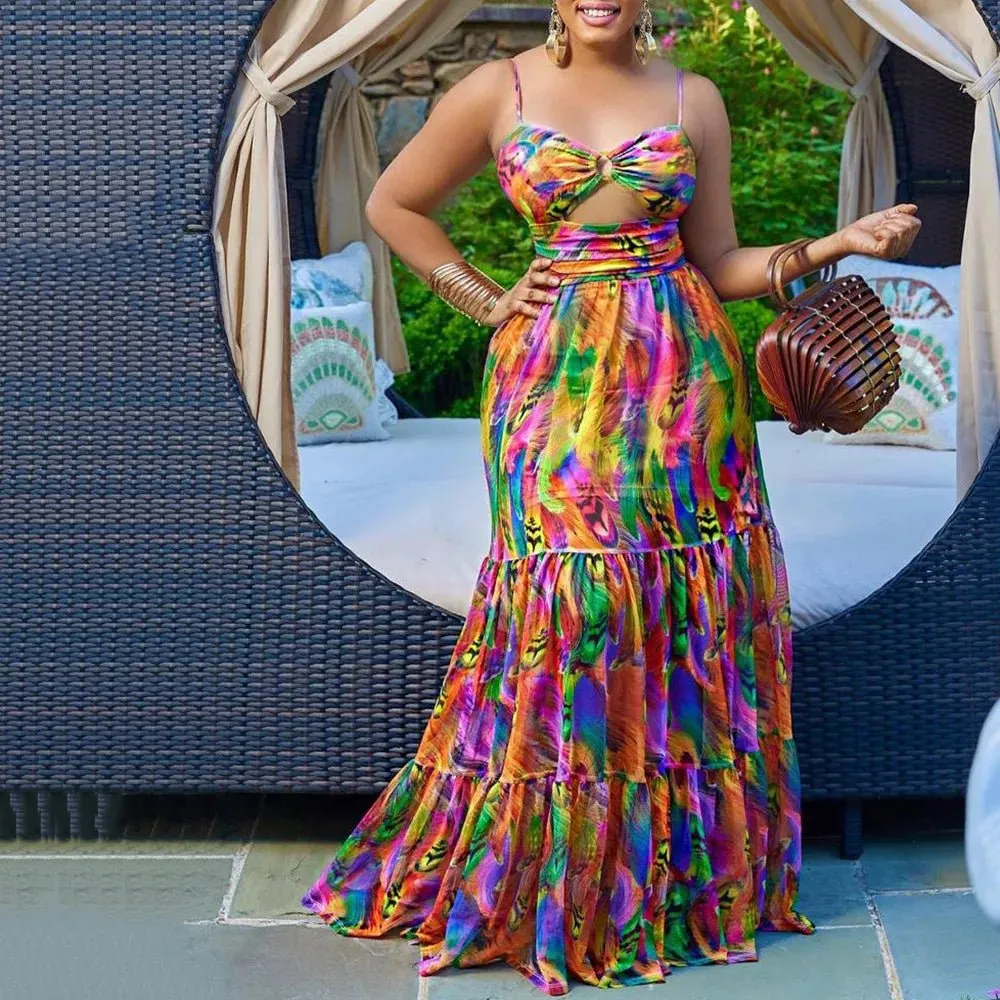 Elegant Dashiki African Maxi Dress for Women – Traditional Summer Long Dress