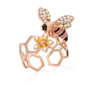 Epoxy Honeybee and Flower ring