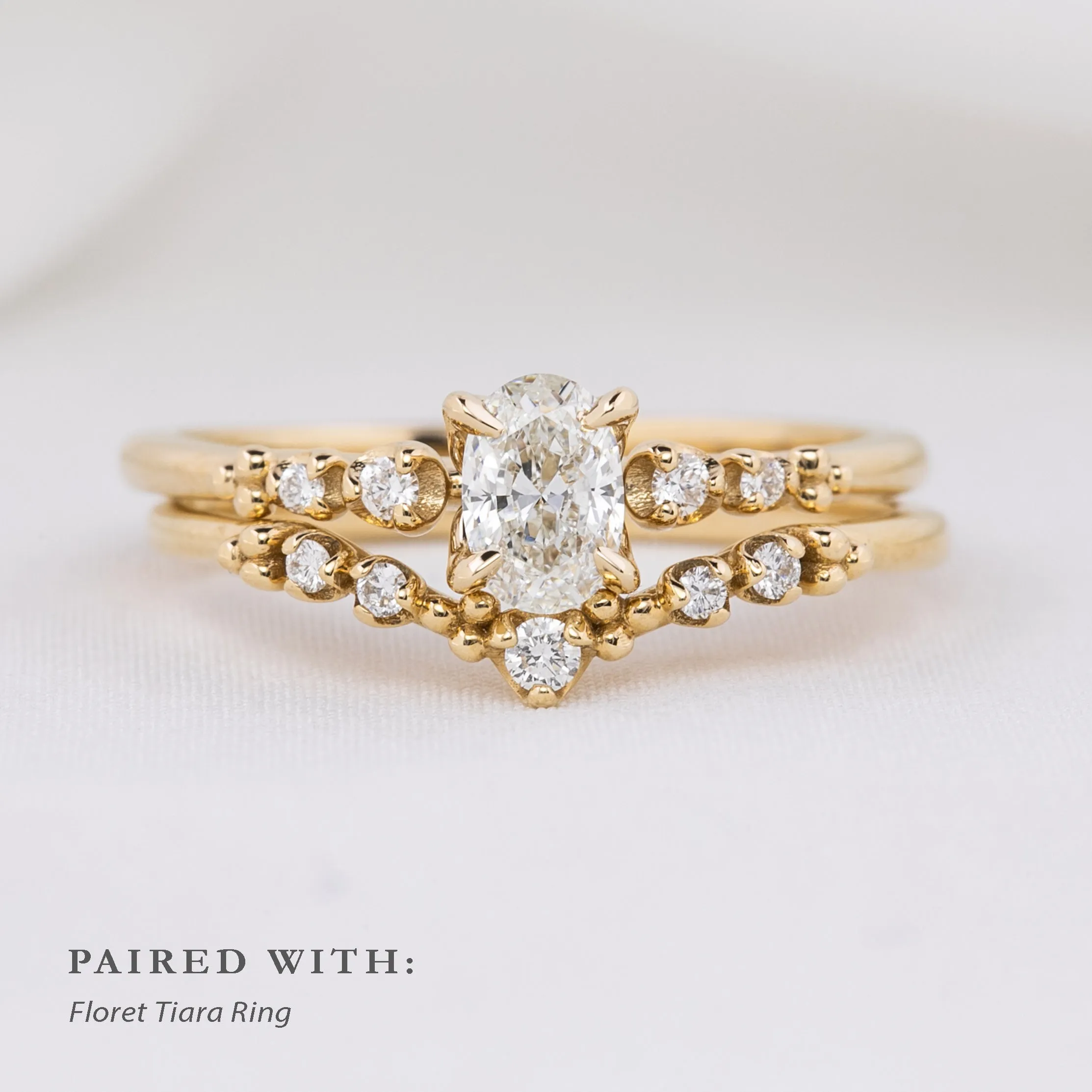 Estel Luxe Ring 0.40ct Oval Diamond, 14K Yellow Gold