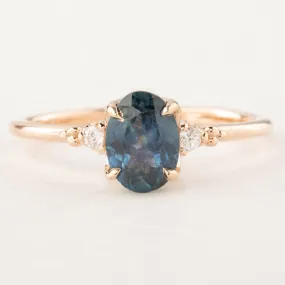 Estel Ring - 1.18ct Teal Blue Montana Sapphire, 14k Rose Gold (One of a kind)