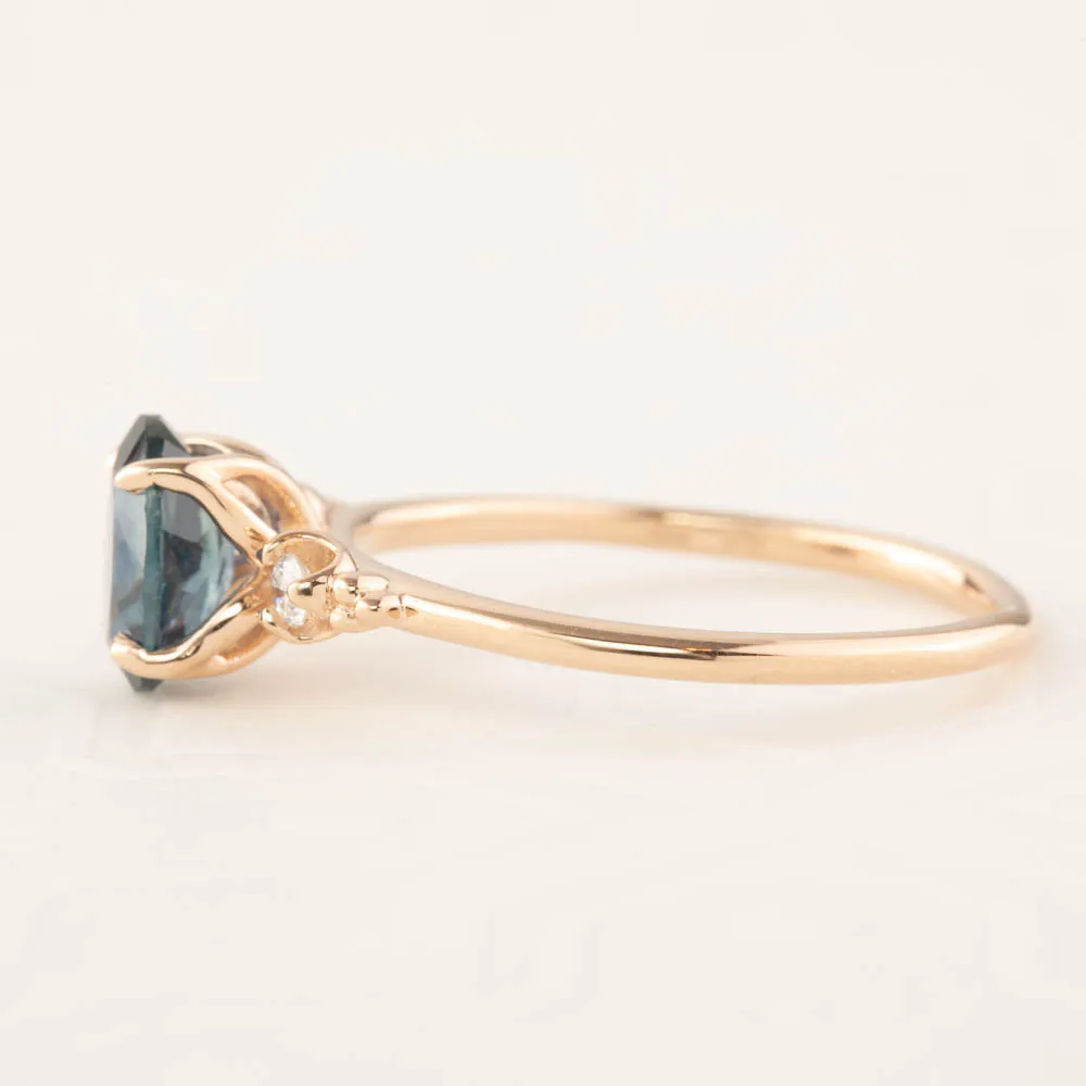 Estel Ring - 1.18ct Teal Blue Montana Sapphire, 14k Rose Gold (One of a kind)