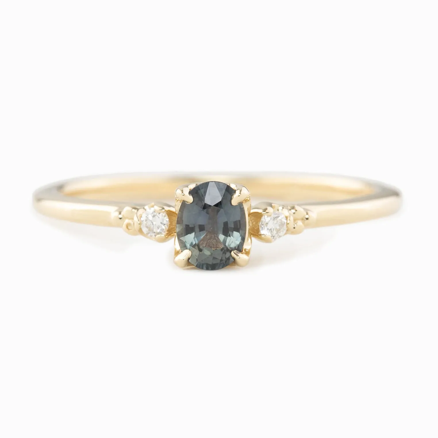 Estel Ring - 5x4mm 0.40ct Green Sapphire