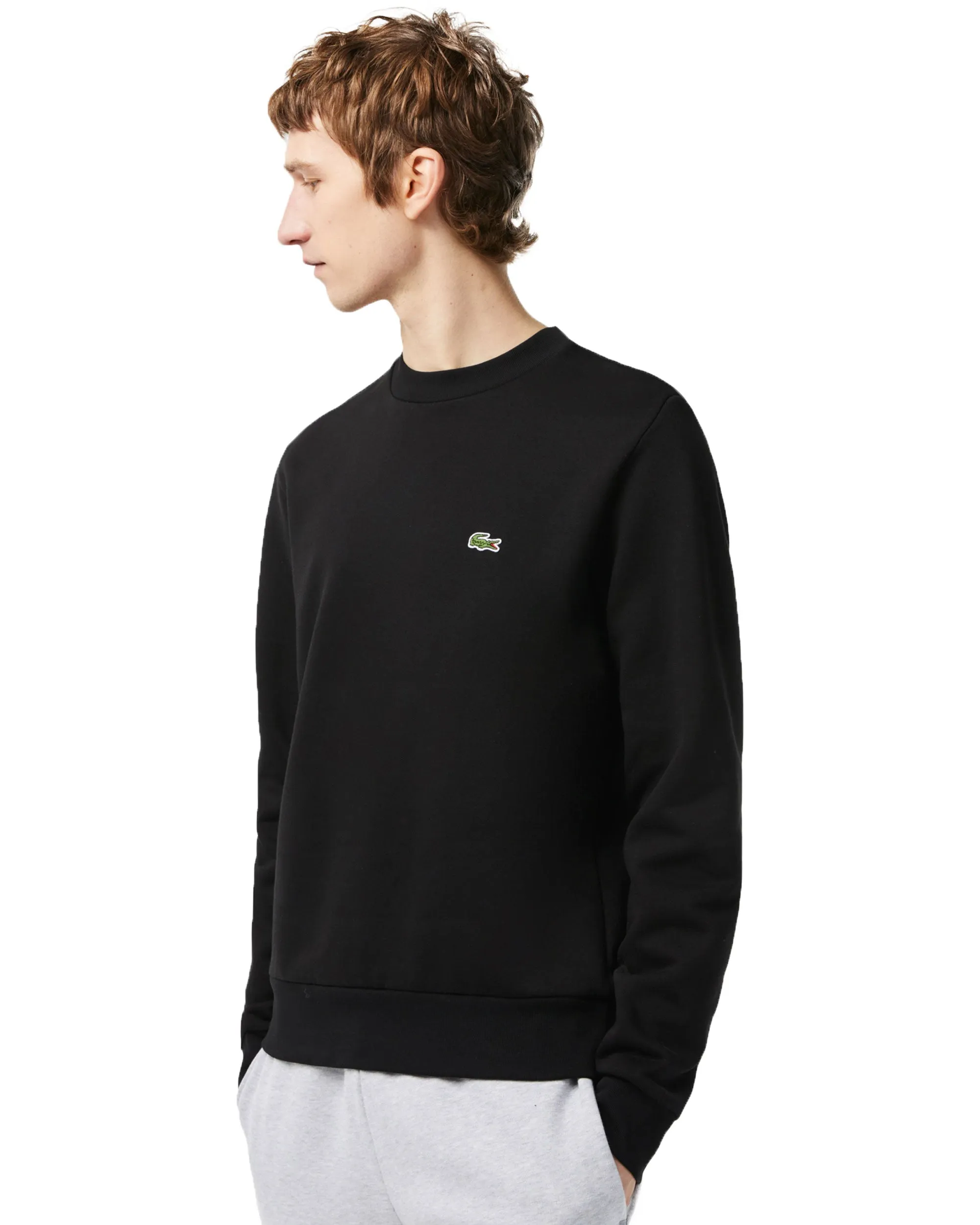 Felpa Uomo Lacoste Basic Logo Nero