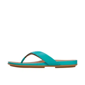 FitFlop Womens Gracie Leather Flip-Flops Tahiti Blue