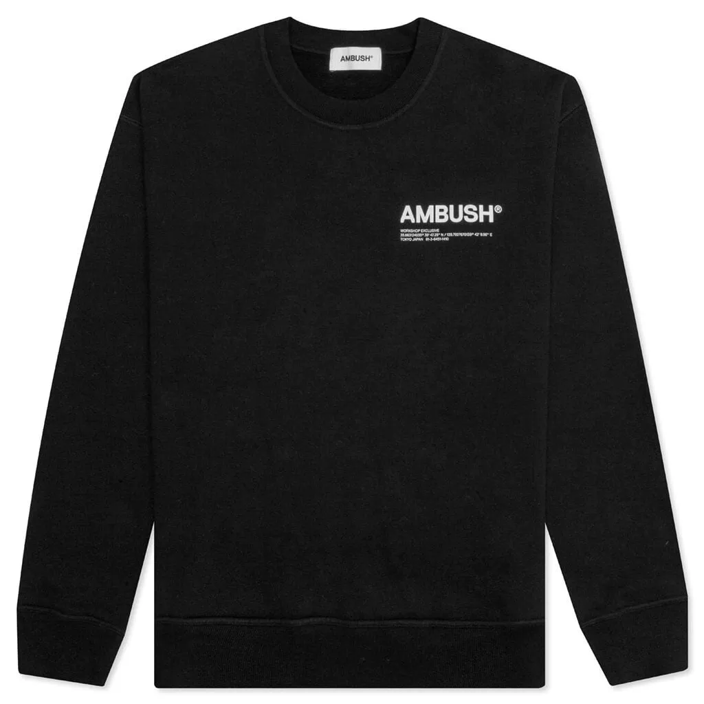 Fleece Workshop Crewneck - Black/Cloud Dancer