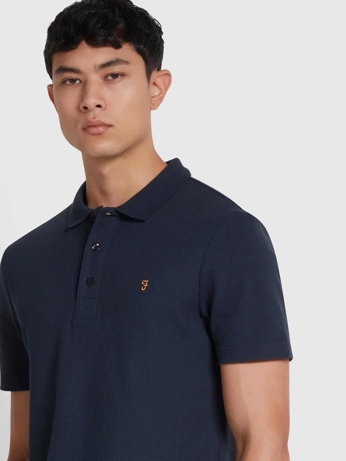 Forster Textured Polo Shirt In Indigo