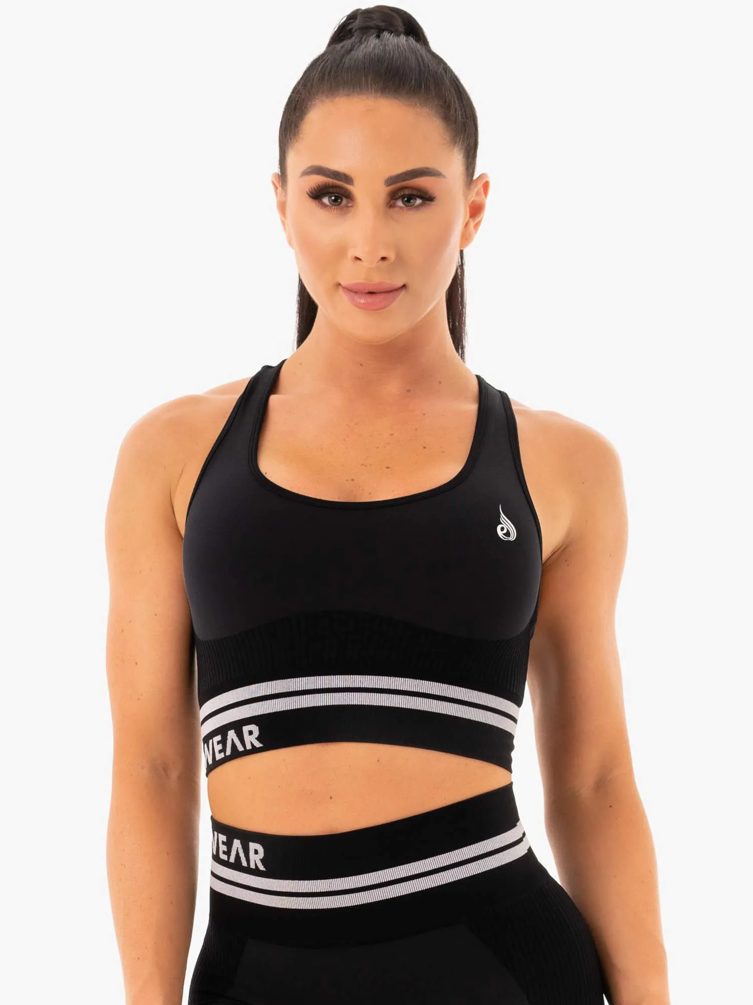 Freestyle Seamless Longline Sports Bra - Black