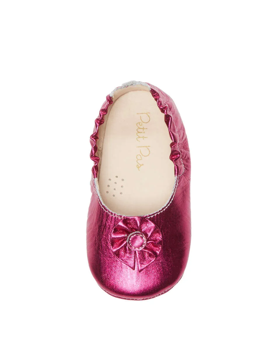 Fuschia Flower Elastic Flats