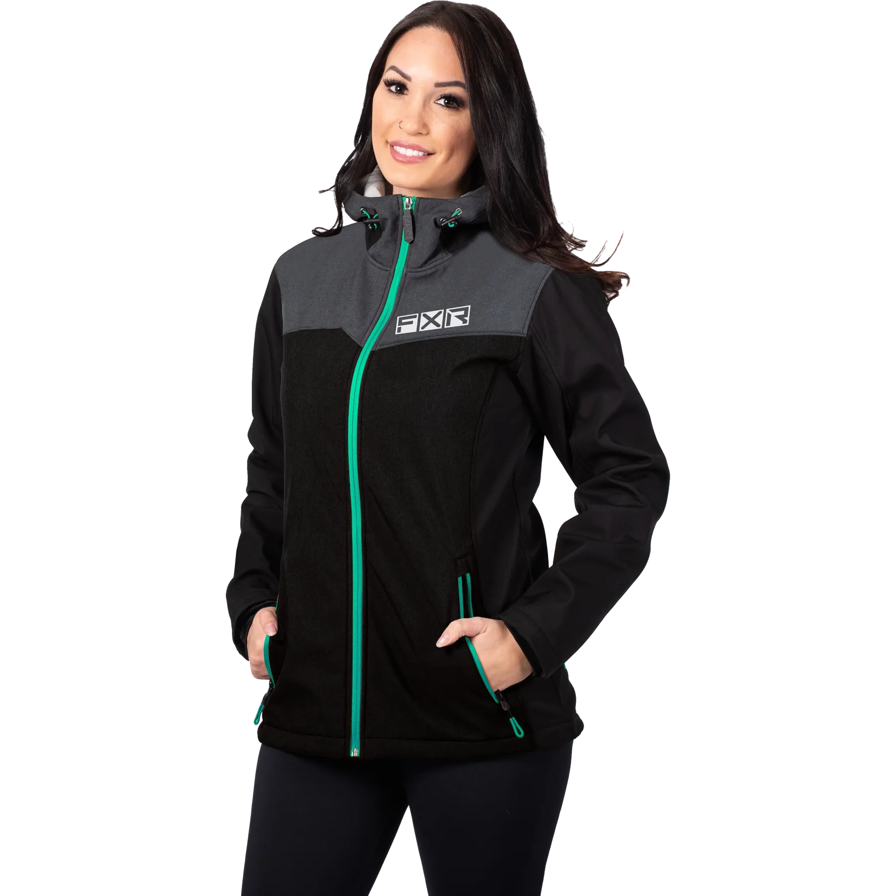 FXR Women's Pulse Softshell Black/Mint