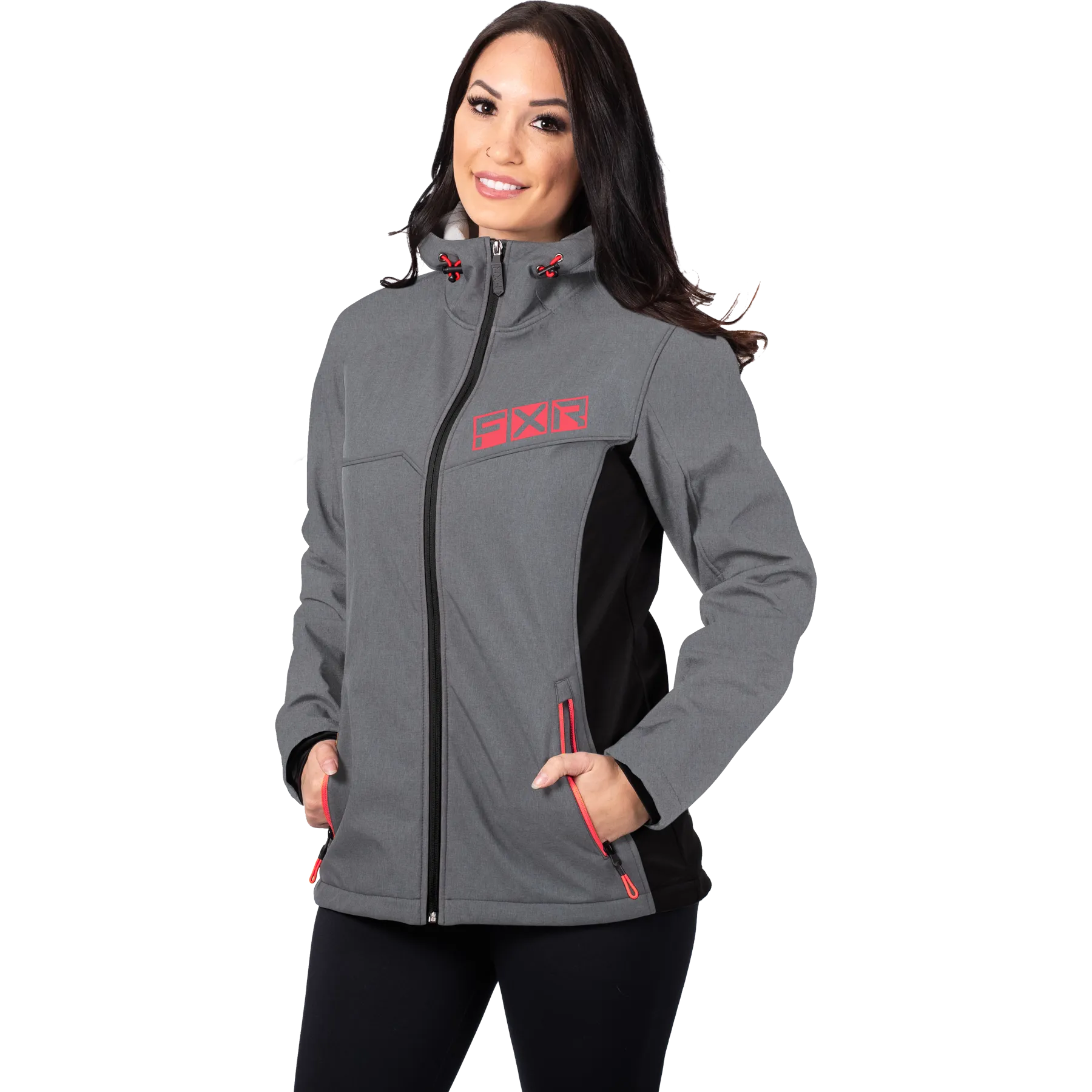 FXR Women's Pulse Softshell Grey Heather/Coral