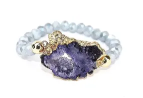 Geode Amethyst Crystal Bracelet