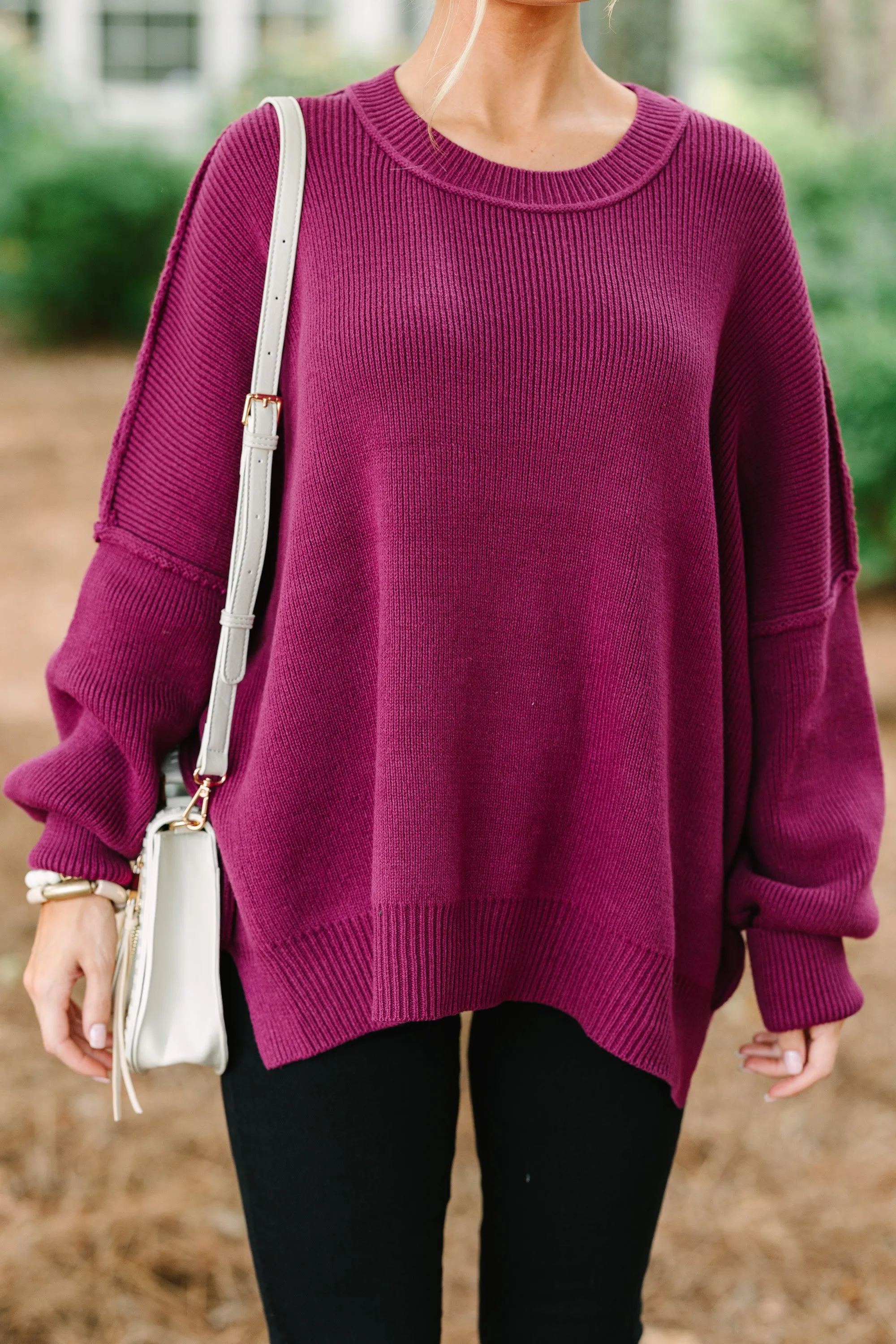 Give You Joy Burgundy Red Dolman Sweater