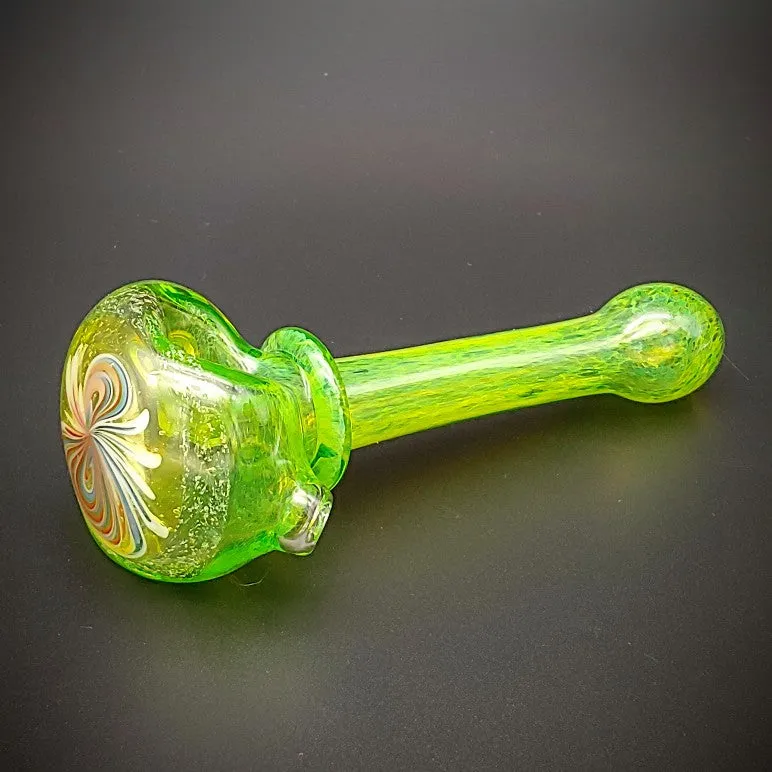 Green Bowtie Wigwag Hand Pipe (Ready To Ship)