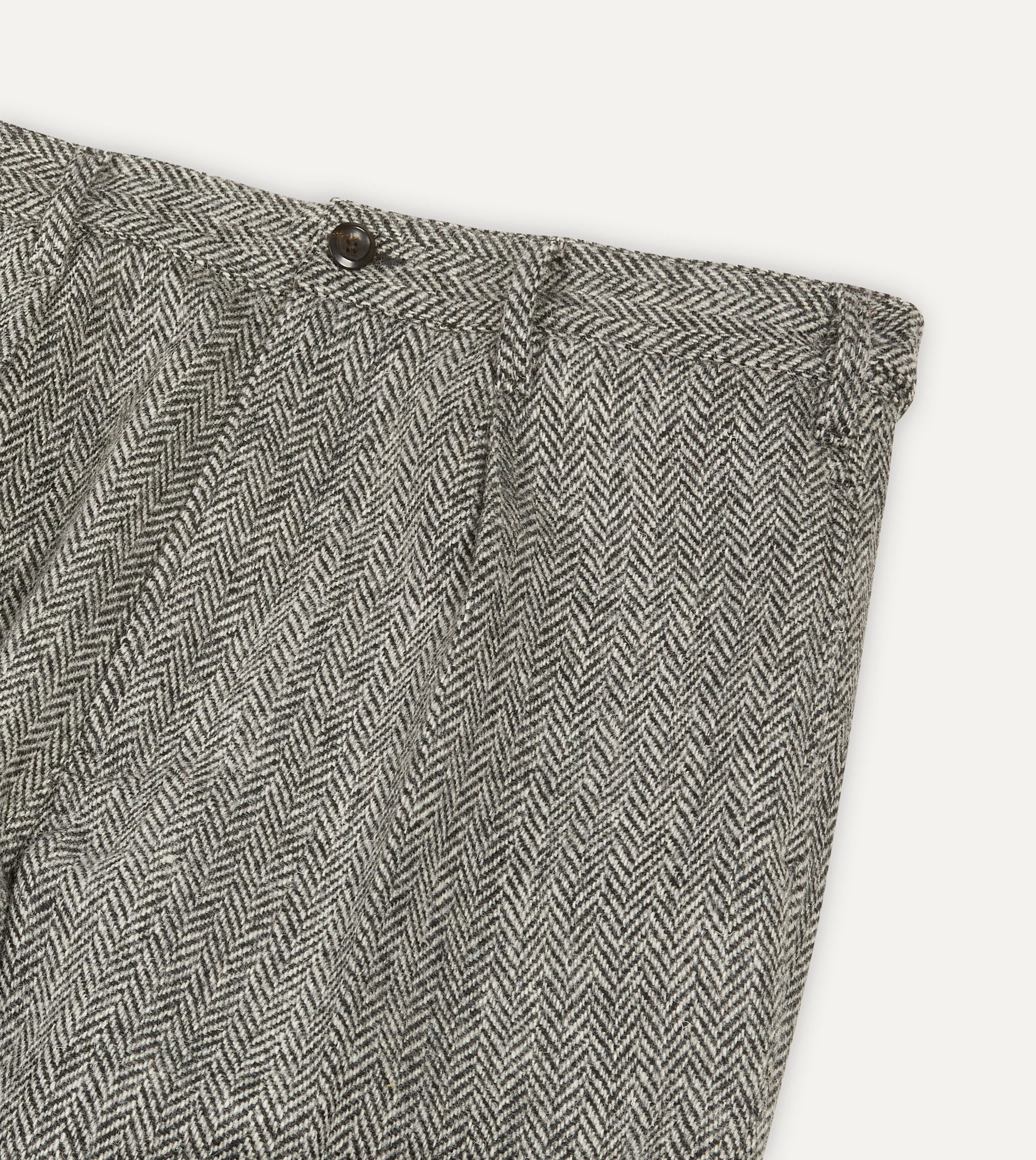 Grey Harris Tweed One Pleat Games Trousers