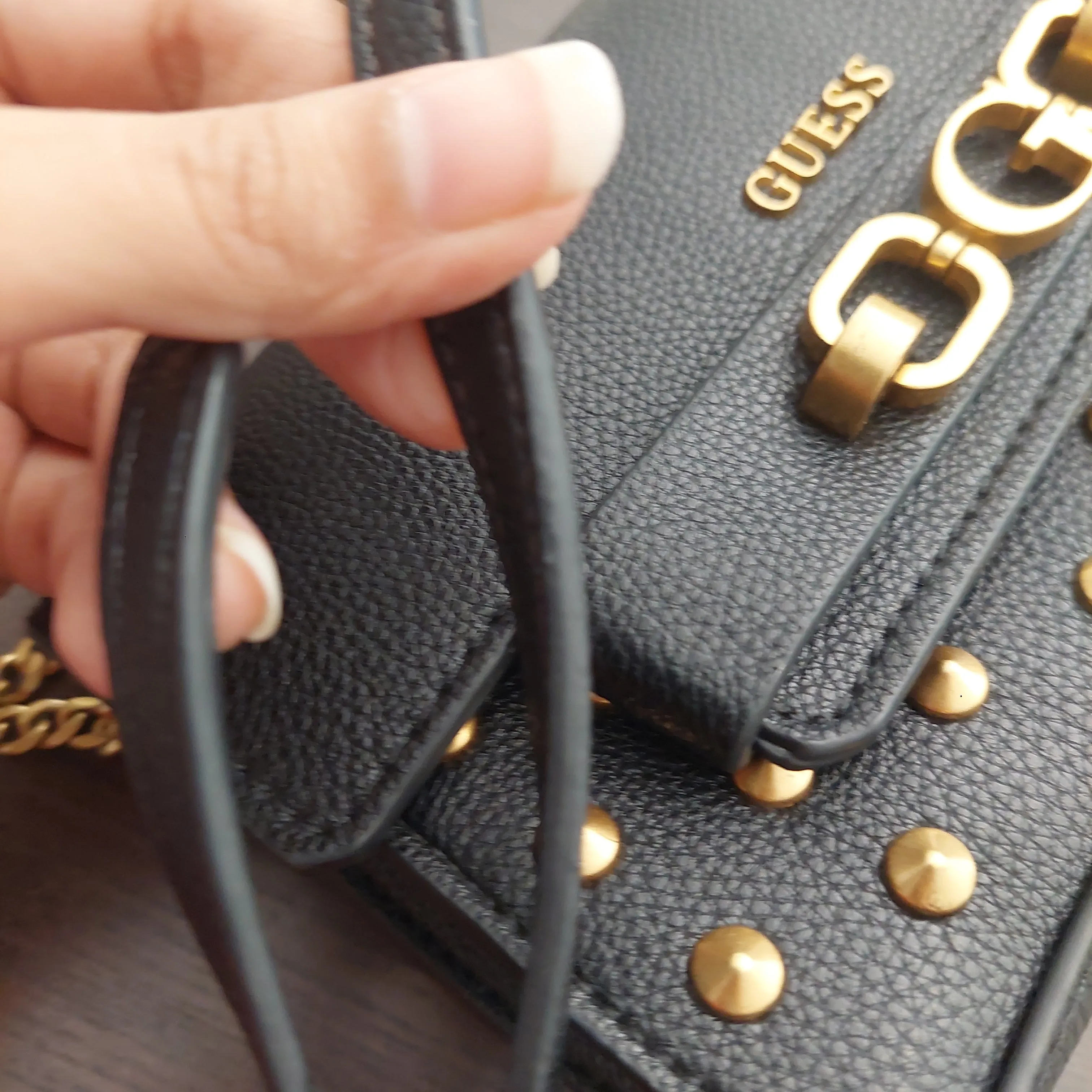 Guess Black Gold Studded Crossbody bag | Gently Used |