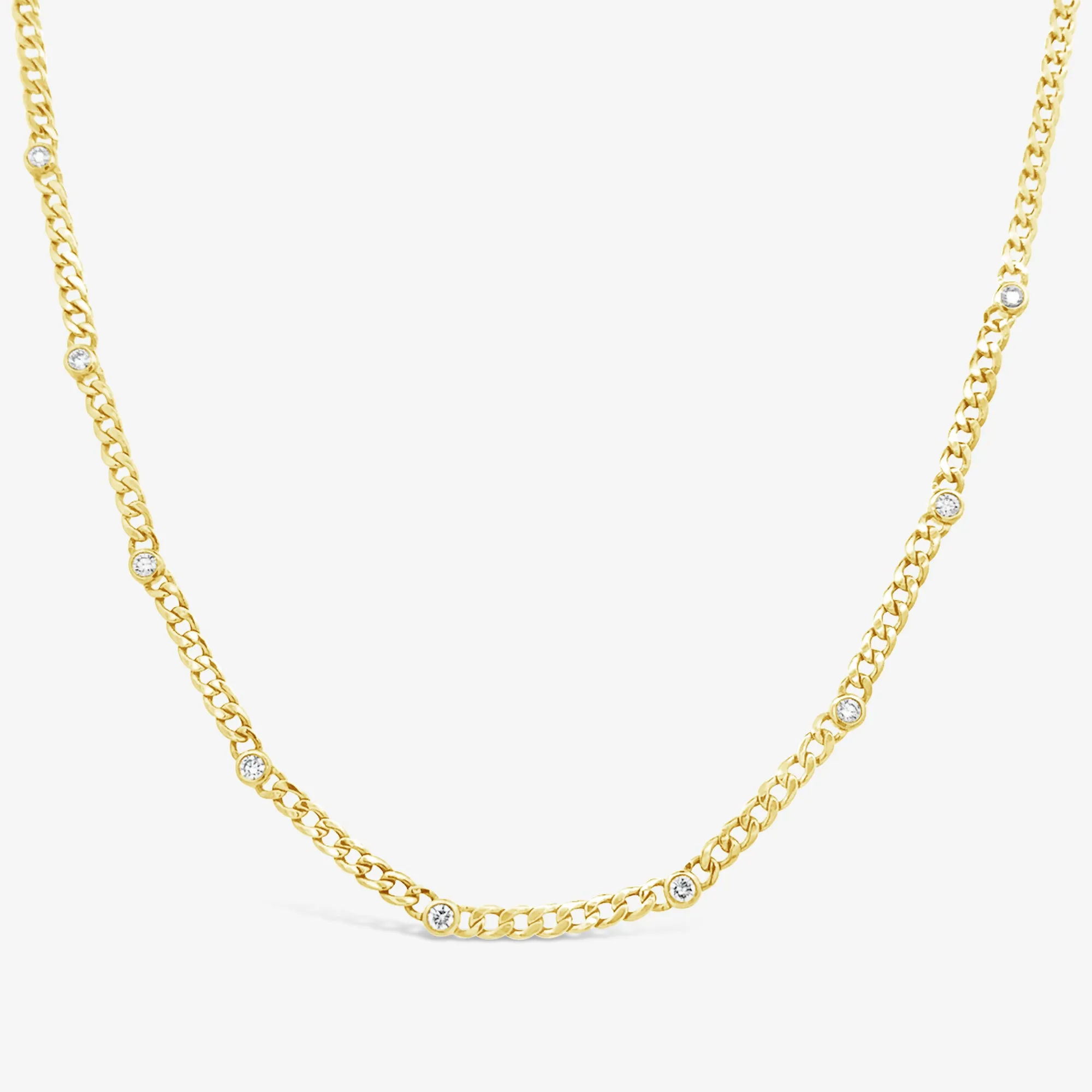 Havana Link 9 Bezel Set Diamond Necklace