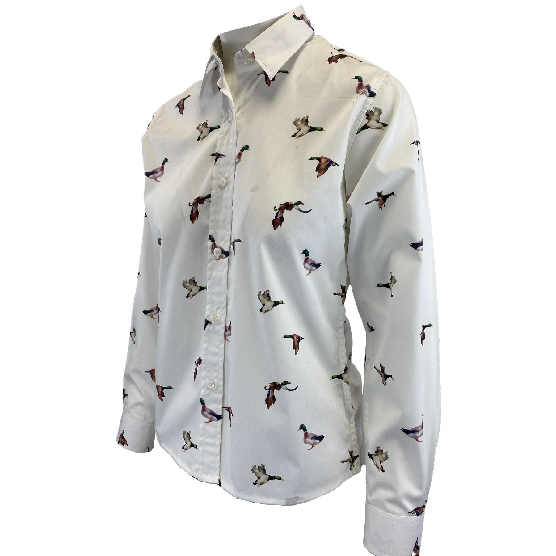 Hazy Blue Womens Long Sleeve Duck Shirt - Camila