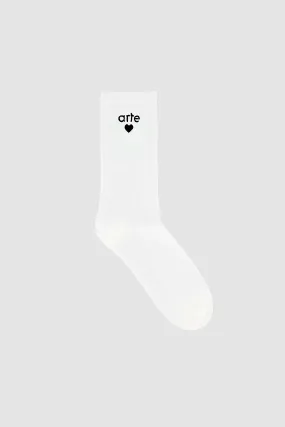 HEART SOCKS WHITE/BLACK