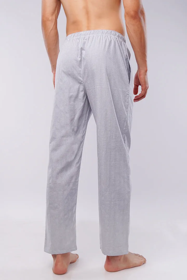 Houndstooth Woven Pajamas - Grey