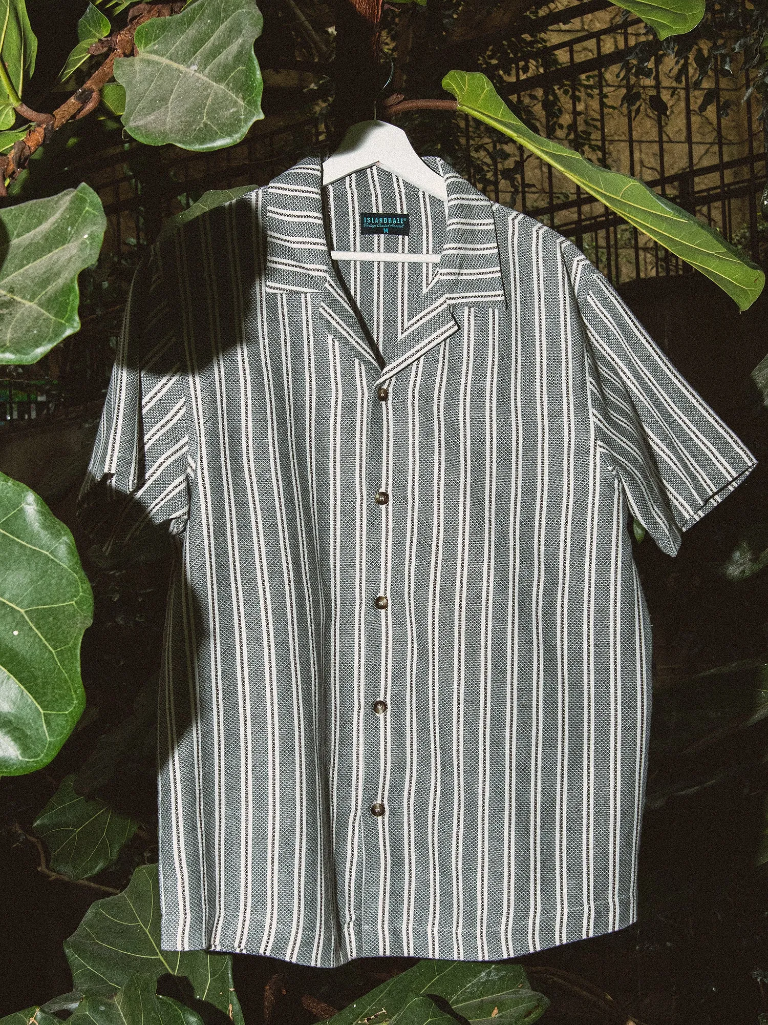 ISLAND HAZE STRIPE SHORT SLEEVE WOVEN