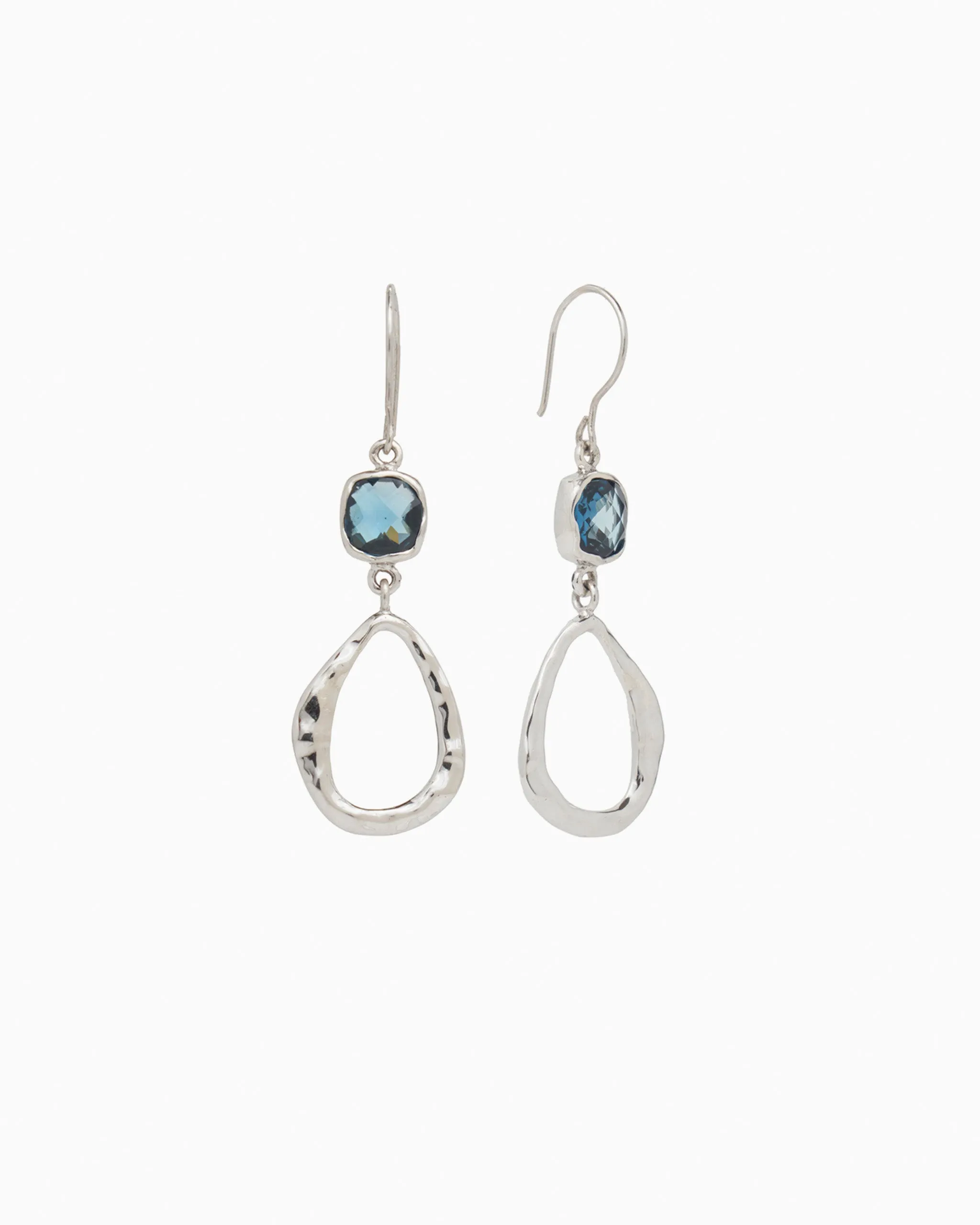 Island Rain Drop Earrings - London Blue Topaz