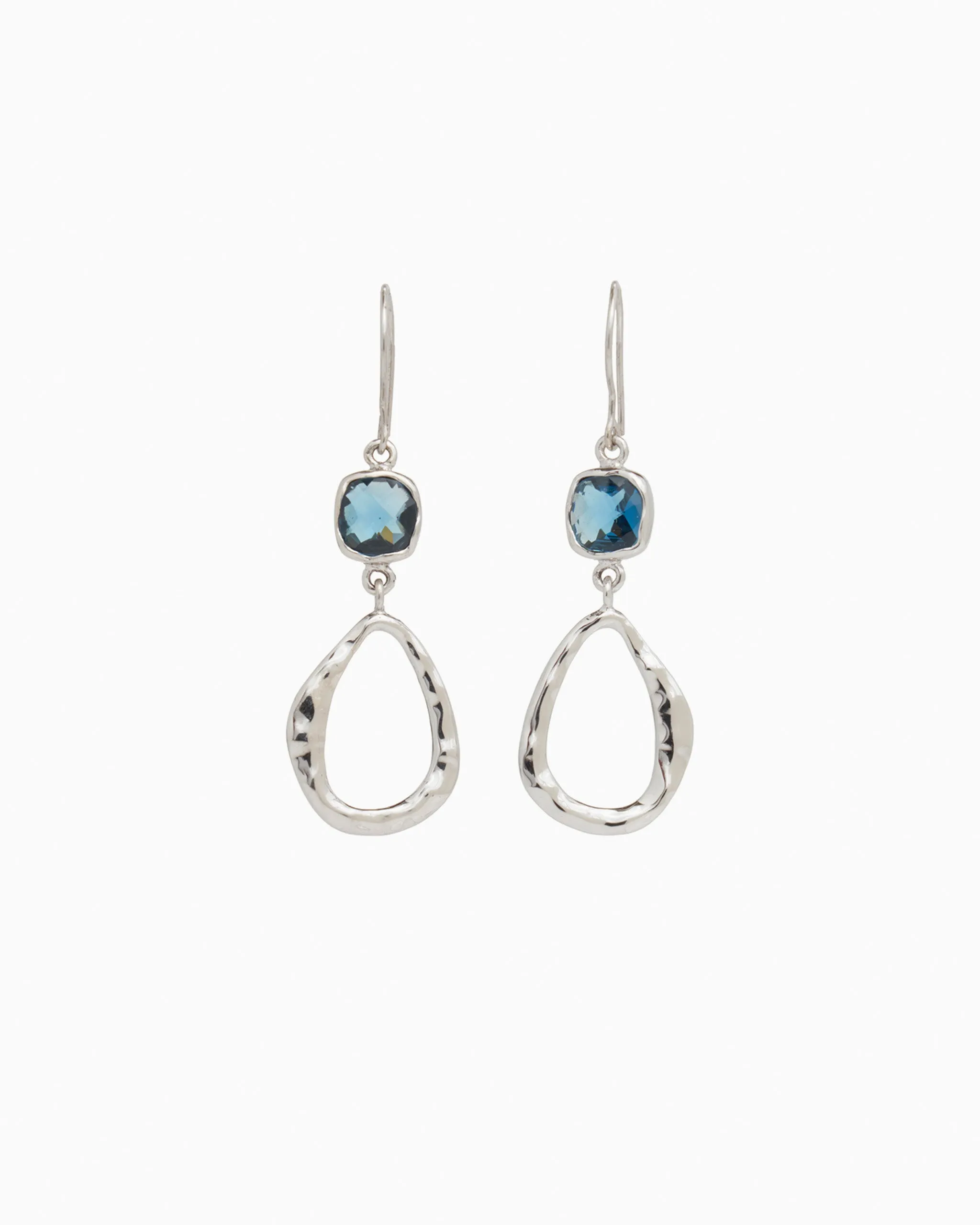 Island Rain Drop Earrings - London Blue Topaz