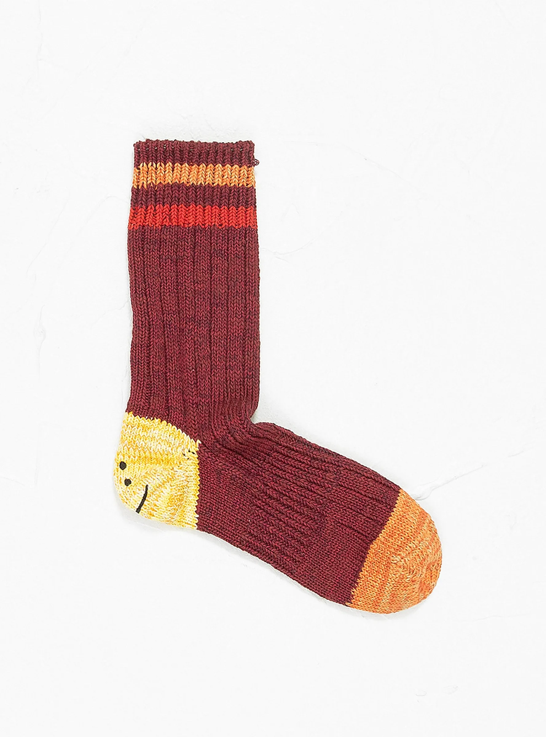 Ivy Rainbow Happy Heel Socks Burgundy