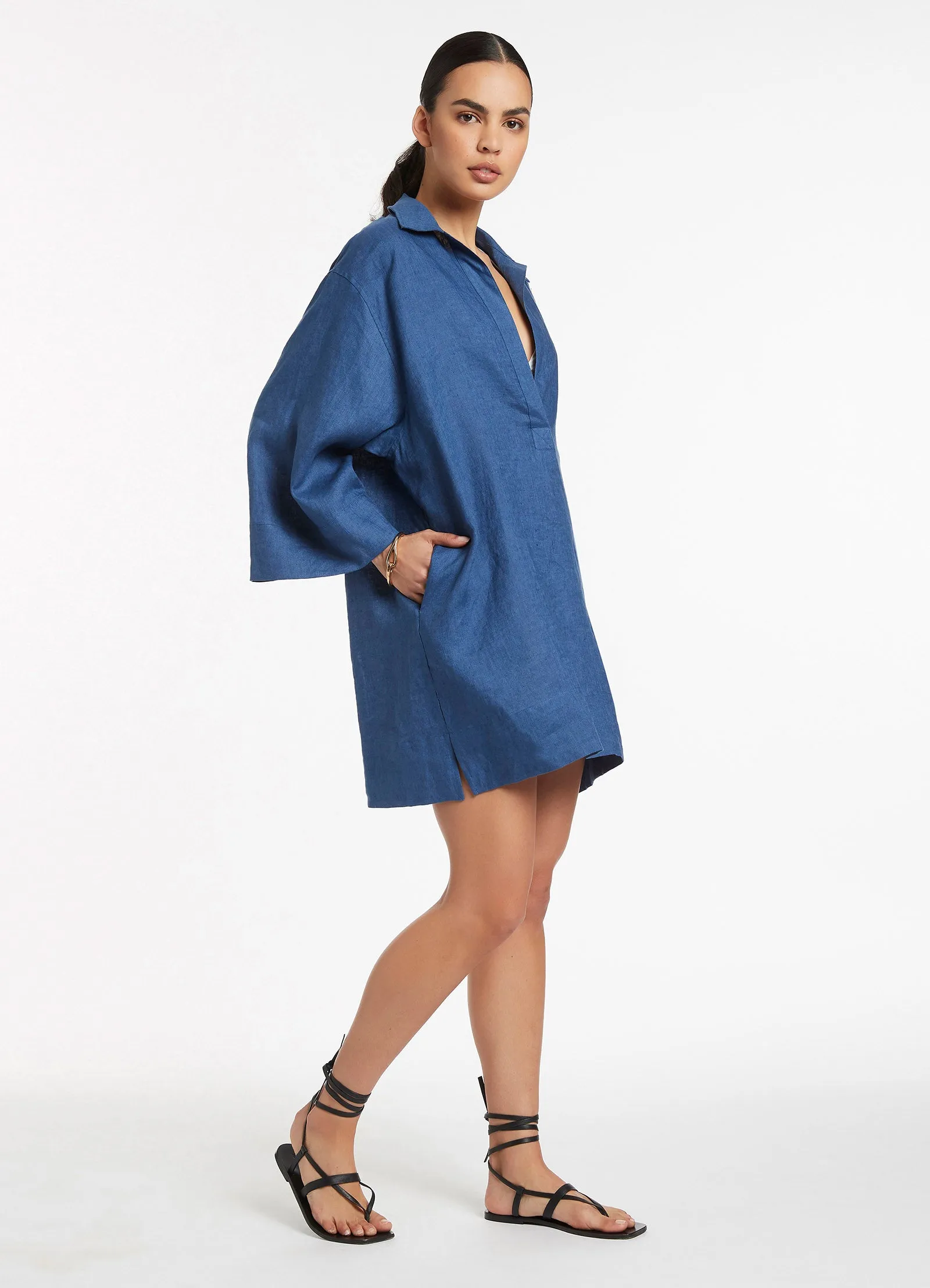 Jetset Pullover Kaftan - Pacific Blue