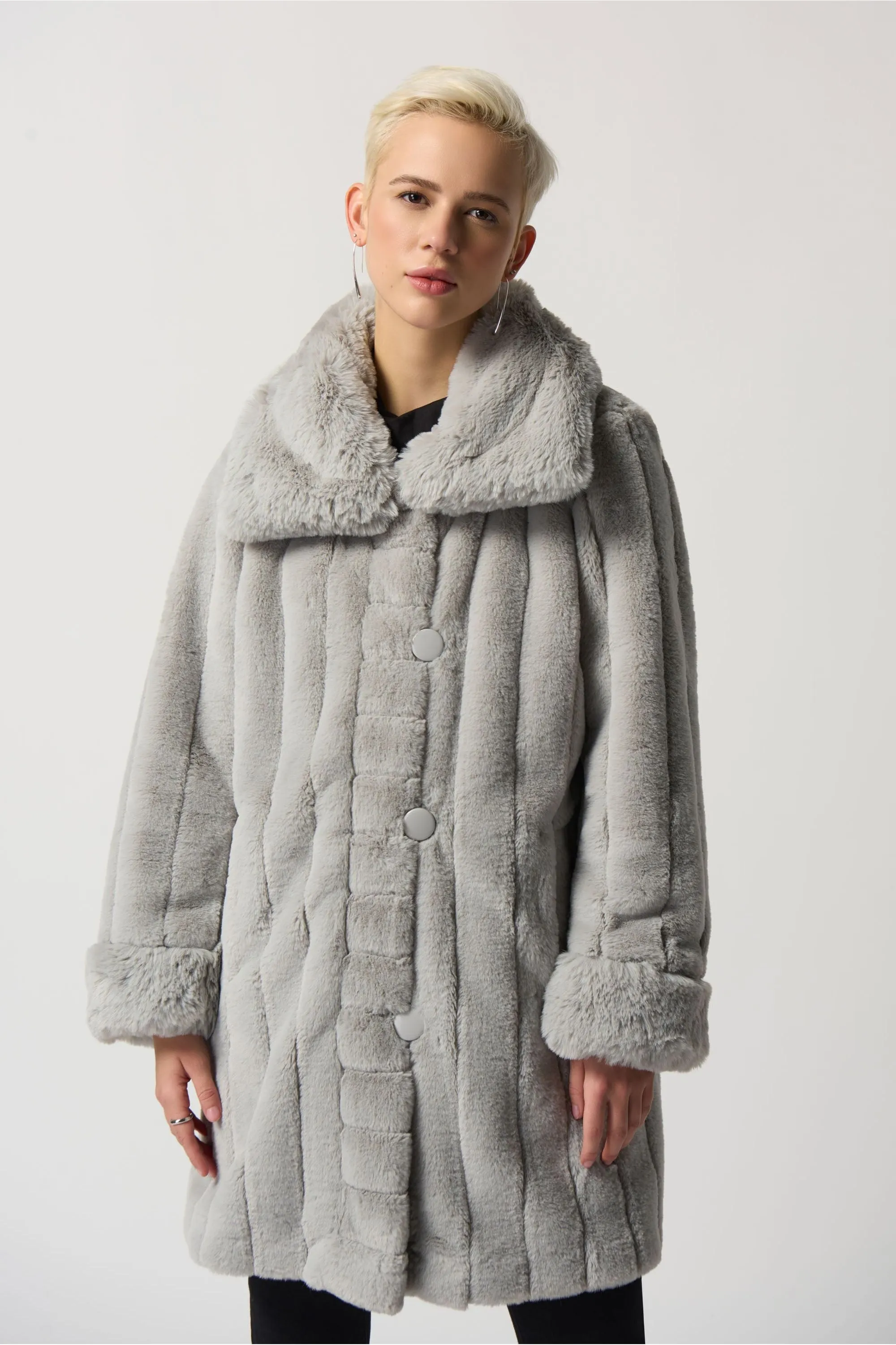 Joseph Ribkoff Faux Fur Reversible Puffer Coat - Style 233900