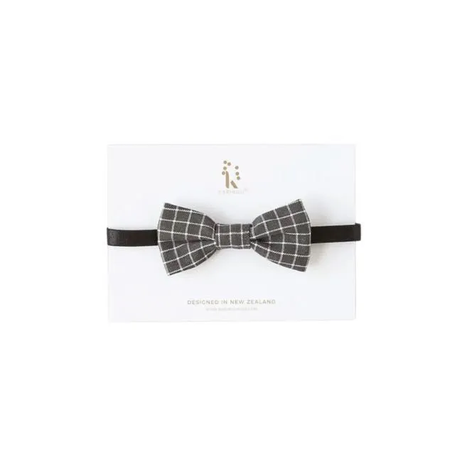 Karibou Kids Boys Bow Tie - Forest Grey Check