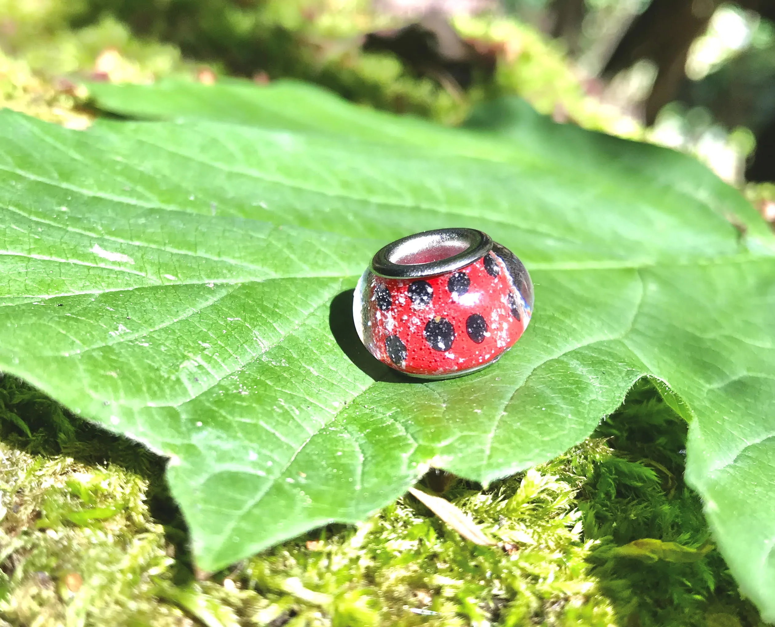 Ladybug Bead with Cremains