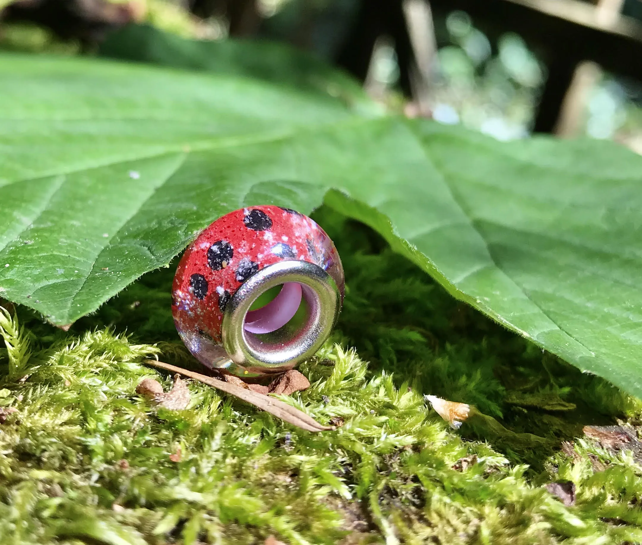 Ladybug Bead with Cremains