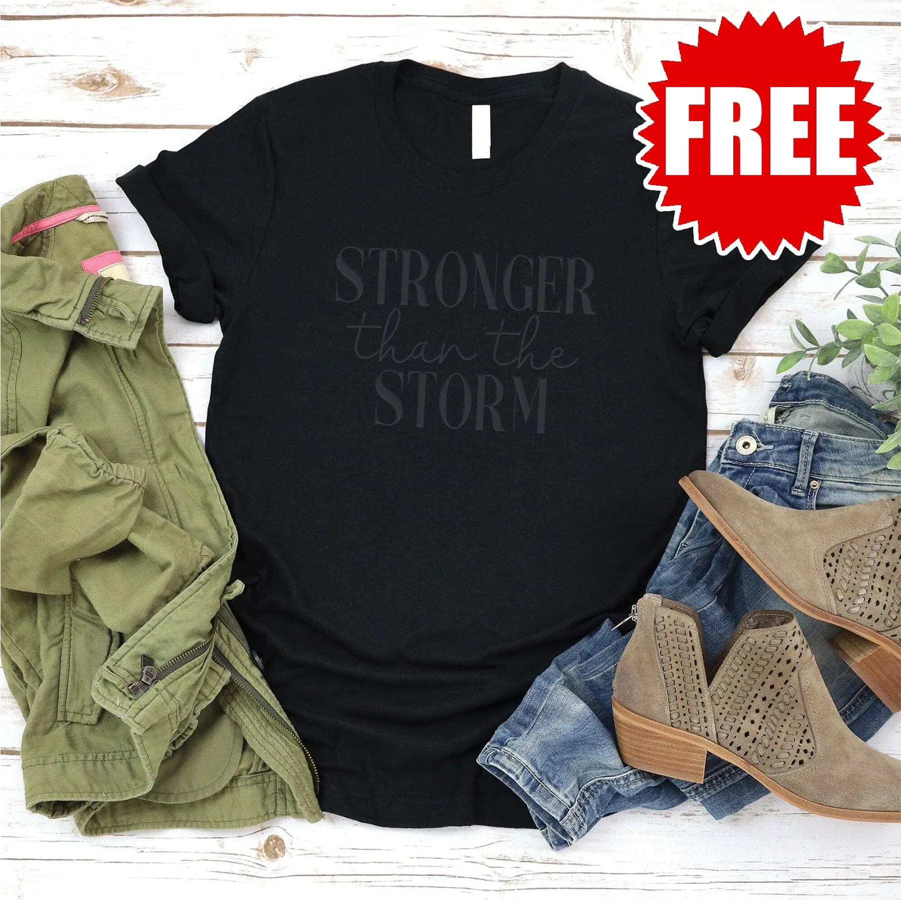 *Limited Edition* Stronger Than The Storm Tee - PUFF PRINT! - 0