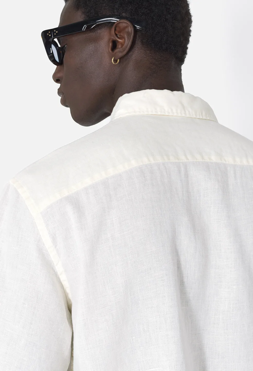 Linen SS Cloak Button Up / Ivory