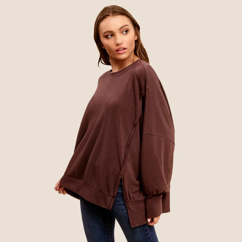 Long Sleeve Crepe Weekender Top