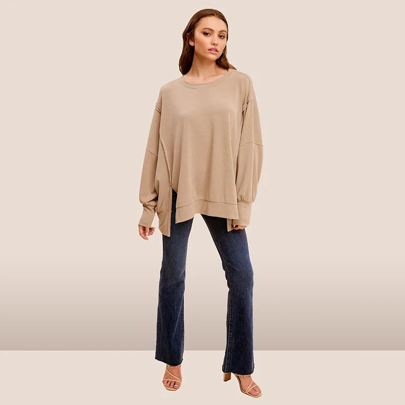 Long Sleeve Crepe Weekender Top