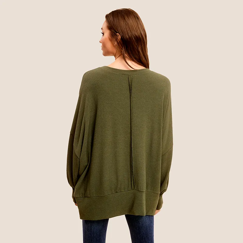 Long Sleeve Crepe Weekender Top